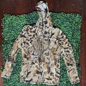 Gorgeous y2k animal print bedazzled lightweight hoodie size M